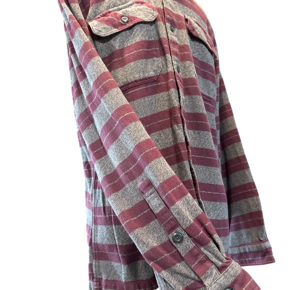 Patagonia Striped Button-Up Shirt in Red and Gray - Picture 3 of 6